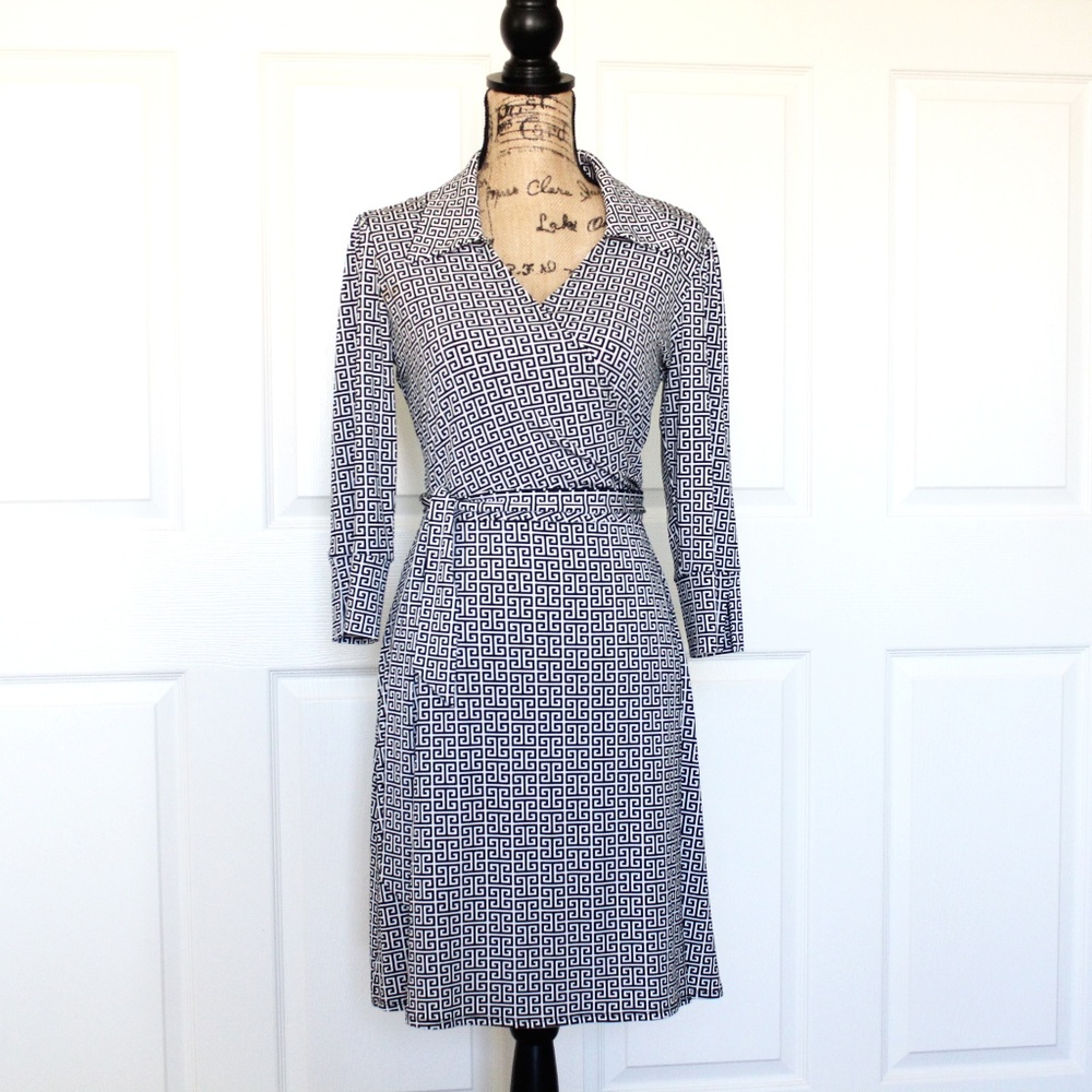 Black and White Wrap Dress